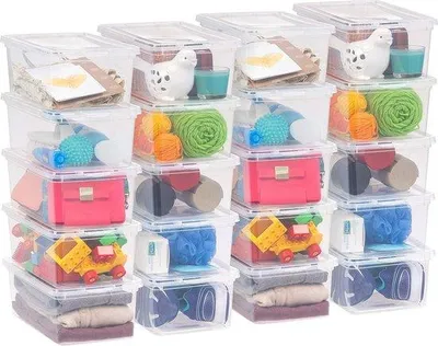 Produktbild von Kleine transparente Kunststoff-Boxen 5L stapelbar für Schlafzimmer