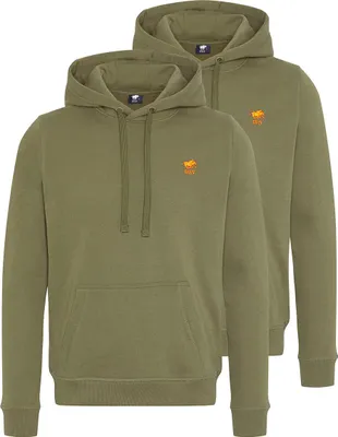 Produktbild von Polo Sylt 2er Pack Basic Sweatshirt / Hoodie Abgesetzte Bündchen und Kängurutasche, Gesticktes Logo, Weiches Sweat-Material