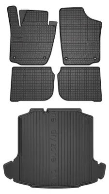 Obrázok produktu pre Gumové autokoberce SolidPRO + vaňa kufra DryZone pre: Skoda Rapid 2013-2019 kombi 5 ks