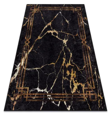 Zdjęcie produktu dla Dywan do prania MIRO 51333.801 Marmur, ramka antypoślizgowy - / złoty czarny 140x190 cm