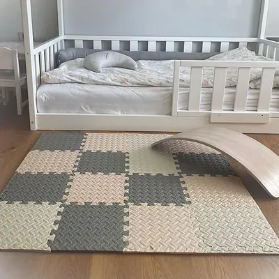 Produktbild von 18er Set 120 x 120 cm Puzzlematte, Kinderzimmer Spielteppich, EVA-Schaumstoff Spielmatte - KIDKOOL