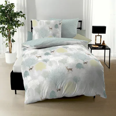 Produktbild von Kaeppel Biber Bettwäsche Autumn mint 155x220 cm + 80x80 cm