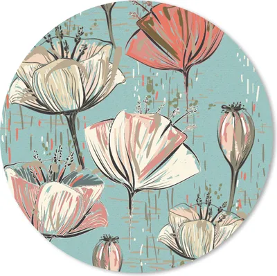 Produktbild von MuchoWow® Mauspad Mousepad Jahrgang - Blume 50x50 cm - Mousepads - Maus Mat - Pad - Mausunterlage - Vinyl