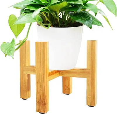 Produktbild von Bamboe-Plantenstandaard für Innenraum - moderne, große, grüne, wasserdichte, aus Bambus gefertigte Blumenkruk für Binnen- und Außenbereiche