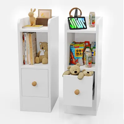 Image de lot de 2 tables de chevet avec 1 tiroir 20X35X60cm blanc