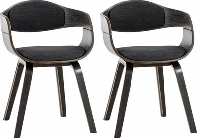 Produktbild von 2er Set Stühle Kingston Stoff grau/dunkelgrau