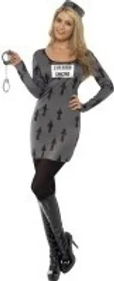 Produktbild von Jailbird Kostüm mit Kleid und Hut, Größe:S