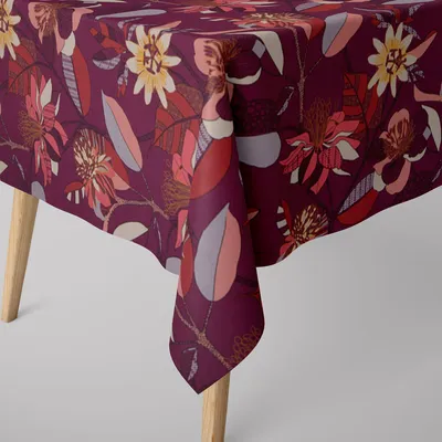 Produktbild von SCHÖNER LEBEN. Tischdecke große Blumen beere bunt verschiedene Größen Größe 130x260cm
