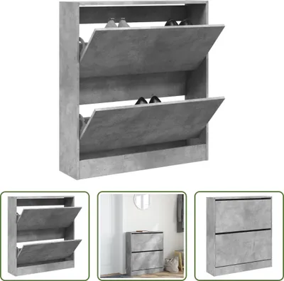Obrázek produktu pro The Living Store Botník betonový šedý 80x21x87,5 cm materiál na bázi dřeva