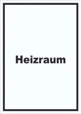 Produktbild von Heizraum Schild mit Text Heizung Wärme hochkant A6 (105x148mm)