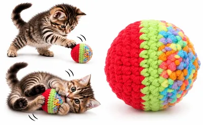 Image de Flamingo : Jouet pour chats - Balle "Wolu" - Multicolore - Assortiment - Diamètre 4 cm