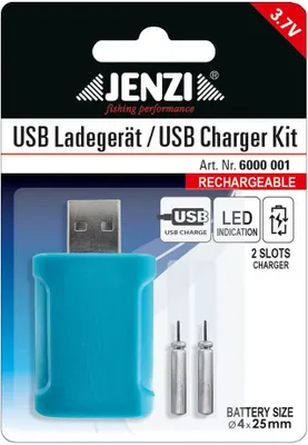 Produktbild von Jenzi USB-Ladegerät inkl 2 Stabbatterien