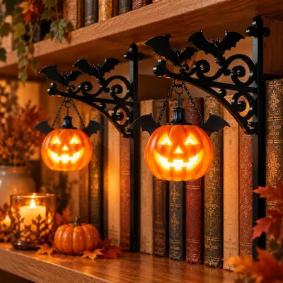 Image de Lampe de bibliothèque, lampe décorative (style D), lanterne LED pour bibliothèque, lampe de lecture sur le thème d'Halloween, lampe vintage, veilleuse LED pour coin lecture