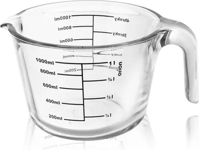 Image de Orion | Gobelet gradué - En verre - 1 litre - Poignée ergonomique - Résistant à la chaleur - Lavable au lave-vaisselle