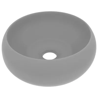 Produktbild von vidaXL s Waschbecken Rund Matt Hellgrau 40x15 cm Keramik
