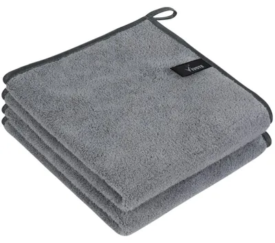Produktbild von Gästehandtücher Mikrofaser 40x40cm Grau 2 Stück