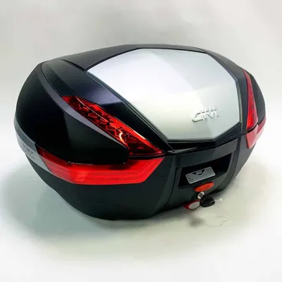 Produktbild von GIVI V47 Top-Cases (ohne& Schrauben), SCHWARZES GEHÄUSE MIT ALUMINIUMFINISH, EINZELSCHLÜSSEL