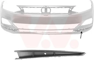 Produktbild von VAN WEZEL Lüftungsgitter Grill Stoßfänger für VW POLO (AW1, BZ1) Schwarz