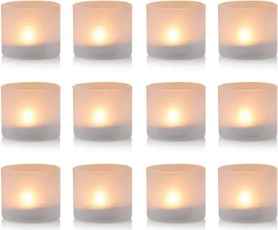 Produktbild von Matglazen Kaarshouders Set von 12 für Dekoration und Geschenke - Teelicht- und Votivhalter für Hochzeiten und Feiertage