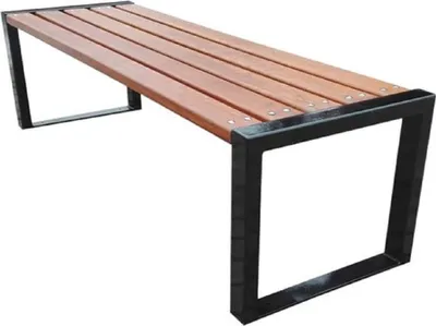 Produktbild von Casa Padrino Luxus Gartenbank Braun / Schwarz 150 x 47 x H. 45 cm - Moderne Sitzbank ohne Lehne