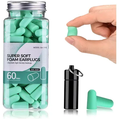 Immagine prodotto di Tappi per le orecchie, 60 paia, 38 dB di riduzione del rumore, in schiuma, colore blu