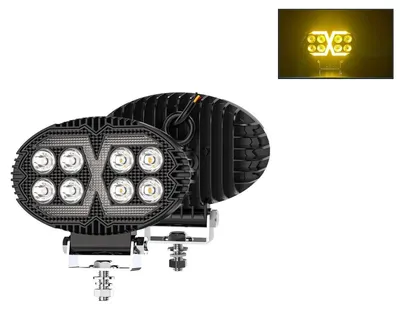 Image de Lampe LED universelle et puissante / projecteur halogène à lumière blanche et feux de jour (DRL) jaunes, 4 000 lumens, pour