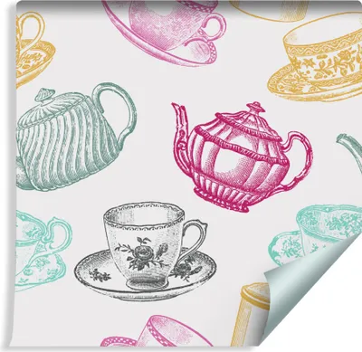Obrázek produktu pro 10m VLIES TAPETE Roll Kuchyňský šálek na čaj a kávu Porcelánový podšálek XXL