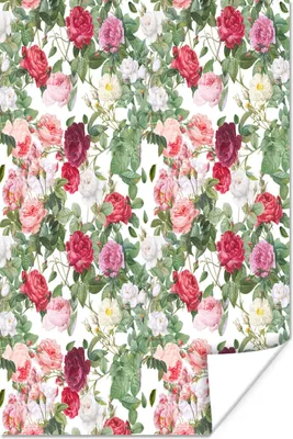 Produktbild von MuchoWow® Poster Blumen - Vintage - Rosen 60x90 cm - Wanddekoration