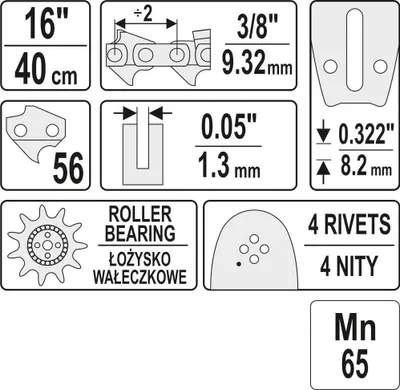 Imagen del producto de Motosierra YATO YT-84935, 40 cm