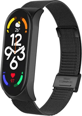 Produktbild von imoshion Milanaise Faltarmband für Xiaomi Mi Band 7 - Schwarz