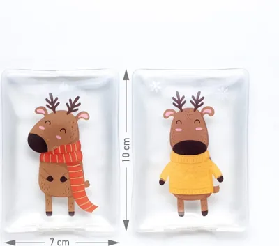 Produktbild von schöne Handwärmer I Wiederverwendbare Taschenwärmer I tolle Muster I Verschiedene Designs (2er Set Rentier)