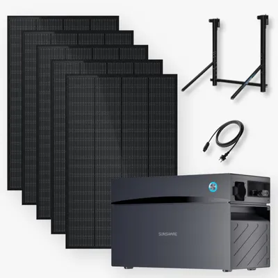 Produktbild von Sunshare RAY Balkonkraftwerk 1000 Wp, GLORY Speicher 1,5 kWh, Geländerhalterung