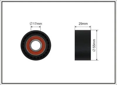 Zdjęcie produktu dla CAFFARO 500036 Koło pasowe napinacza paska klinowego 55 mm