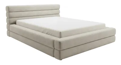 Obrázek produktu pro Postel s úložným prostorem 140x200 Elias, moderní design, kovový rošt - béžová, Obrázek vytvořený pomocí AI
