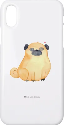 Produktbild von Mr. & Mrs. Panda Iphone 10 Handyhülle Mops - Weiß - Geschenk, Handycover, Hund, Sprüche, Handy, Hundeliebe, Liebe, Knuffig, X, Cover