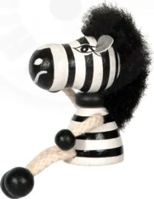 Produktbild von Kühlschrankmagnet Zebra aus Holz, handbemalt, 5 cm hoch, für Einkaufslisten