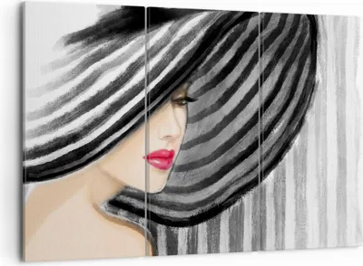 Produktbild von Bild auf Leinwand - Leinwandbild - frau stil mode - 105x70cm - Wand Bild - Wanddeko - Wandbilder - Leinwanddruck - Bilder - Kunstdruck - Wanddekoration - Leinwand bilder - Wandkunst - CE105x70-3926