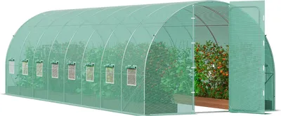 Produktbild von Gewächshaus Tunnel Treibhaus Frühbeet Tomatenhaus 835x290x225cm grün
