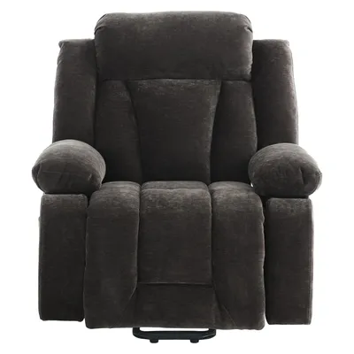 Produktbild von Merax Elektrischer Relaxsessel, Massagesessel mit 8-Punkt-Massa und Heizfunktion, Fernsehsessel mit Hebefunktion, Stoffsofa mit Staufach, Grau