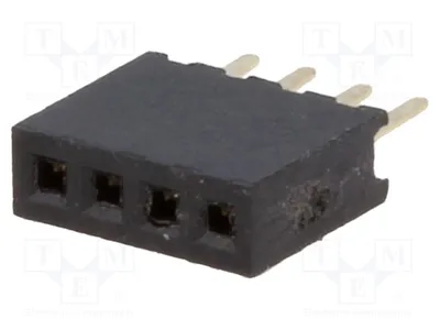 Zdjęcie produktu dla 5 x gniazdo proste, 1 x 4 styki żeńskie, 1,27 mm, montaż przelotowy (THT), złącze stykowe DS1065-01-1*4S8BV