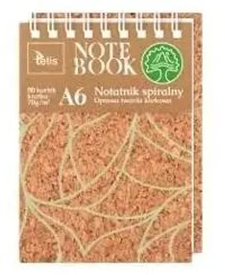 Obrázek produktu pro Kołonotatnik w kratkę z korkową okładką A6 80 kartek
