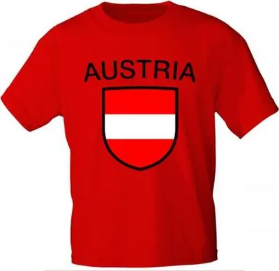 Produktbild von Kinder T-Shirt mit Print - Austria Österreich - 76004 rot - Gr. 86-164 Größe - 122/128