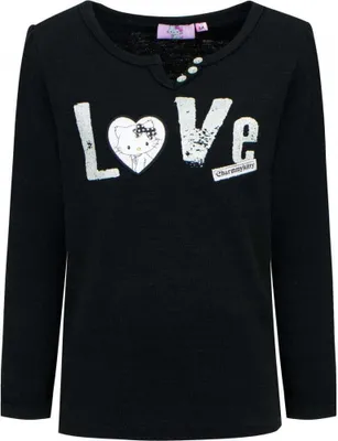 Produktbild von langärmeliges T-Shirt mit LOVE Glitzer Motiv von Charmmy Kitty schwarz 104