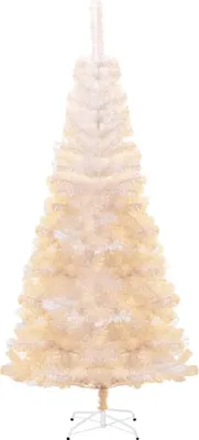 Image de vidaXL Arbre de Noël artificiel dentelles irisées blanc 240 cm PVC