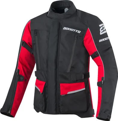 Zdjęcie produktu dla Wodoodporna tekstylna kurtka motocyklowa Bogotto Tampar Tour, czarny/czerwony, L