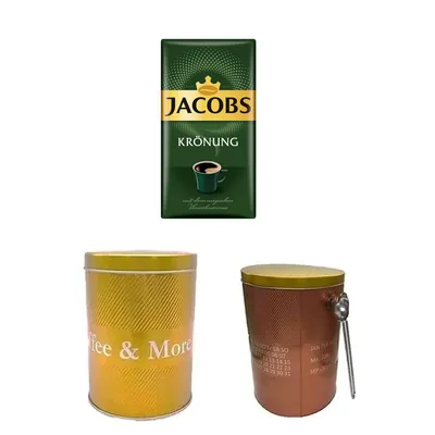 Produktbild von Jacobs Filterkaffee Krönung Klassisch  gemahlen  500g plus Kaffeedose James Premium