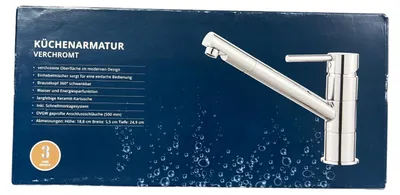 Produktbild von Küchenarmatur verchromt Brausekopf 360° schwenkbar Wasser und Energiesparfunktion inkl. Schnellmontagesystem langlebige Keramik-Kartusche