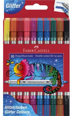 Produktbild von FABER-CASTELL Doppelfasermaler Glitzer 10er Etui