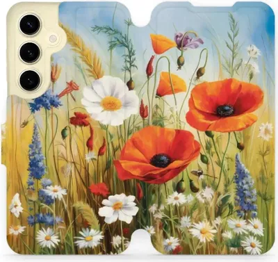 Produktbild von Handyhülle mit klappe für Galaxy S24, Mobiwear Book, Wiesenblumen