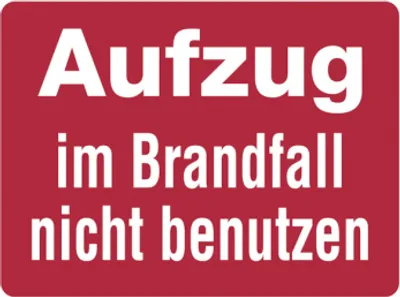 Produktbild von Dreifke® Hinweisschild, Aufzug im Brandfall nicht benutzen | Folie selbstkleb...